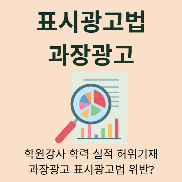 표시광고법 학원강사 학력 실적 허위기재 과장광고하면